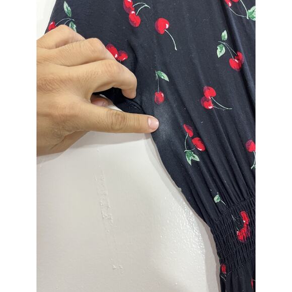 Cherries Cherry Girl Cottagecore Romantic Boho Maxi Dress Whimsigoth Y2K Pin Up - Picture 2 of 16